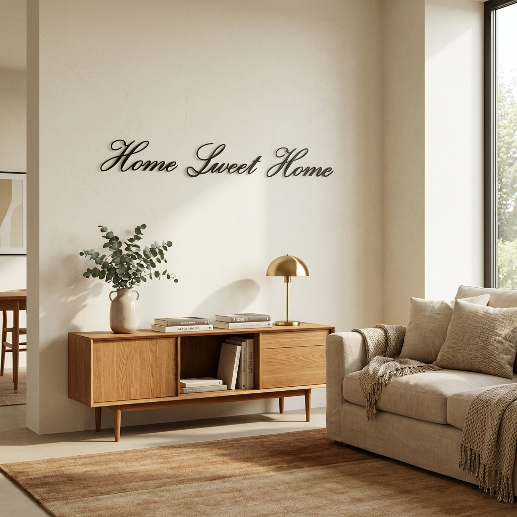 Home Sweet Home Metal Duvar Yazısı