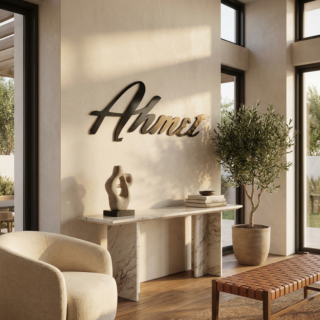 Özel İsimlik Metal Duvar Dekoru