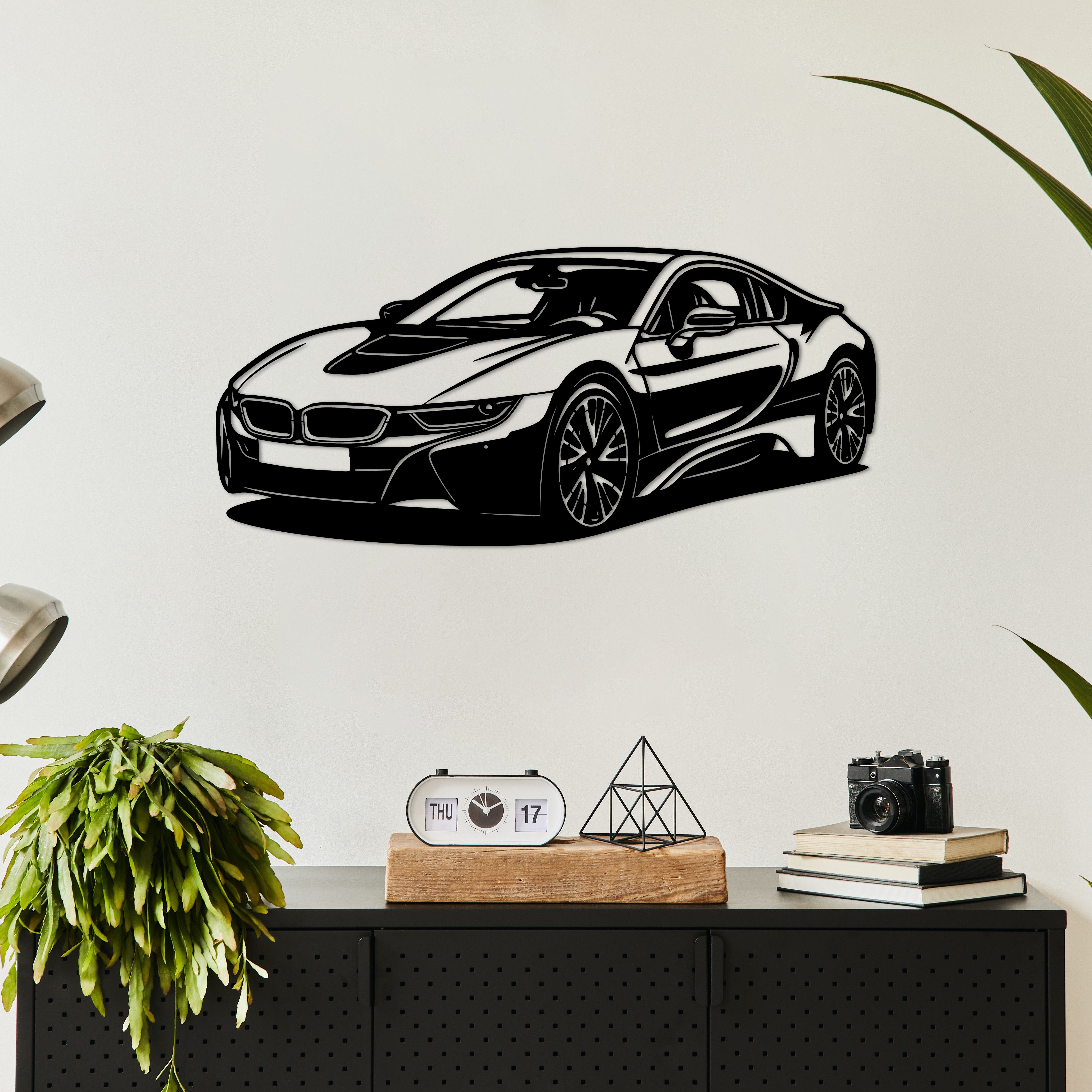 BMW i8 – Spor Araba Metal Duvar Dekoru