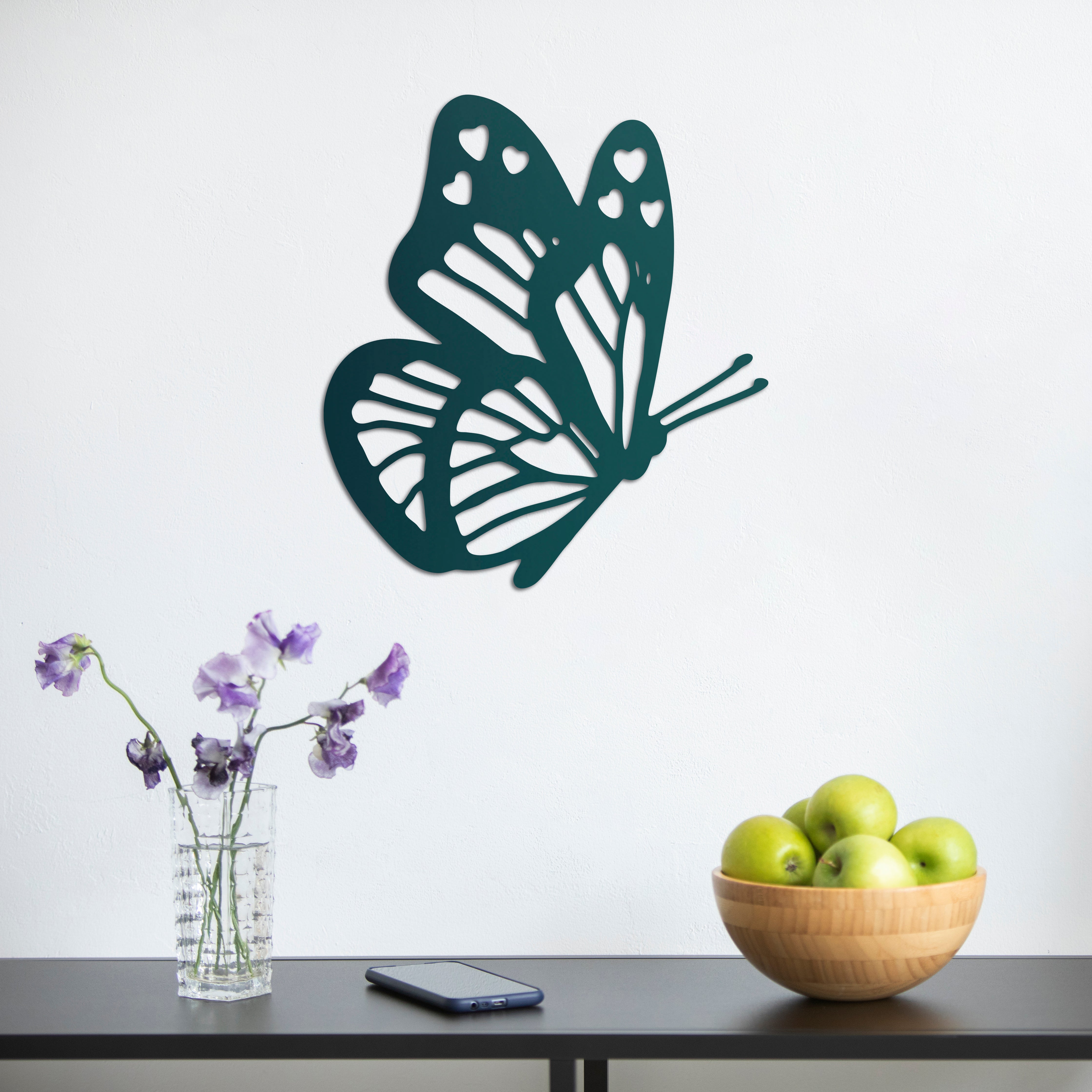 Zarafet Kanatları Kelebek Metal Duvar Dekoru Laser Artique