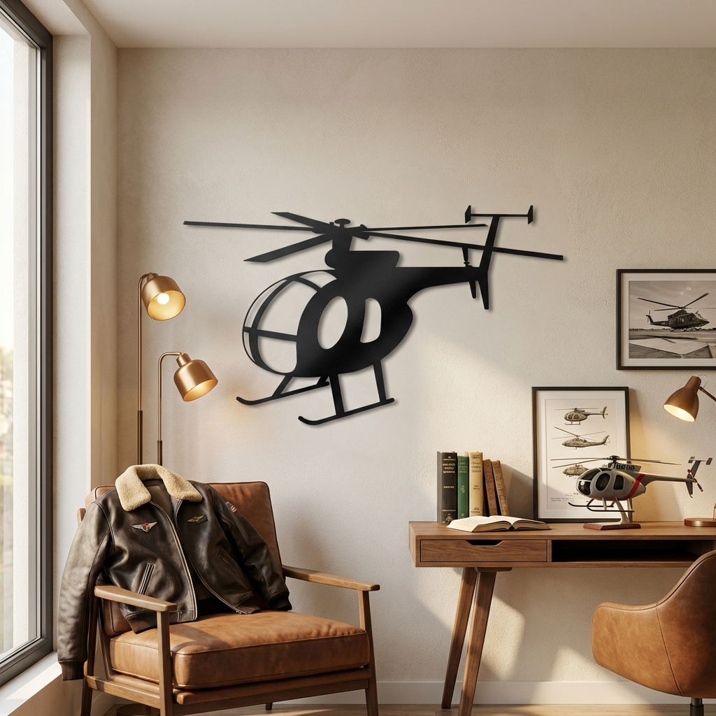 MD 500 Little Bird – Helikopter Metal Duvar Dekoru