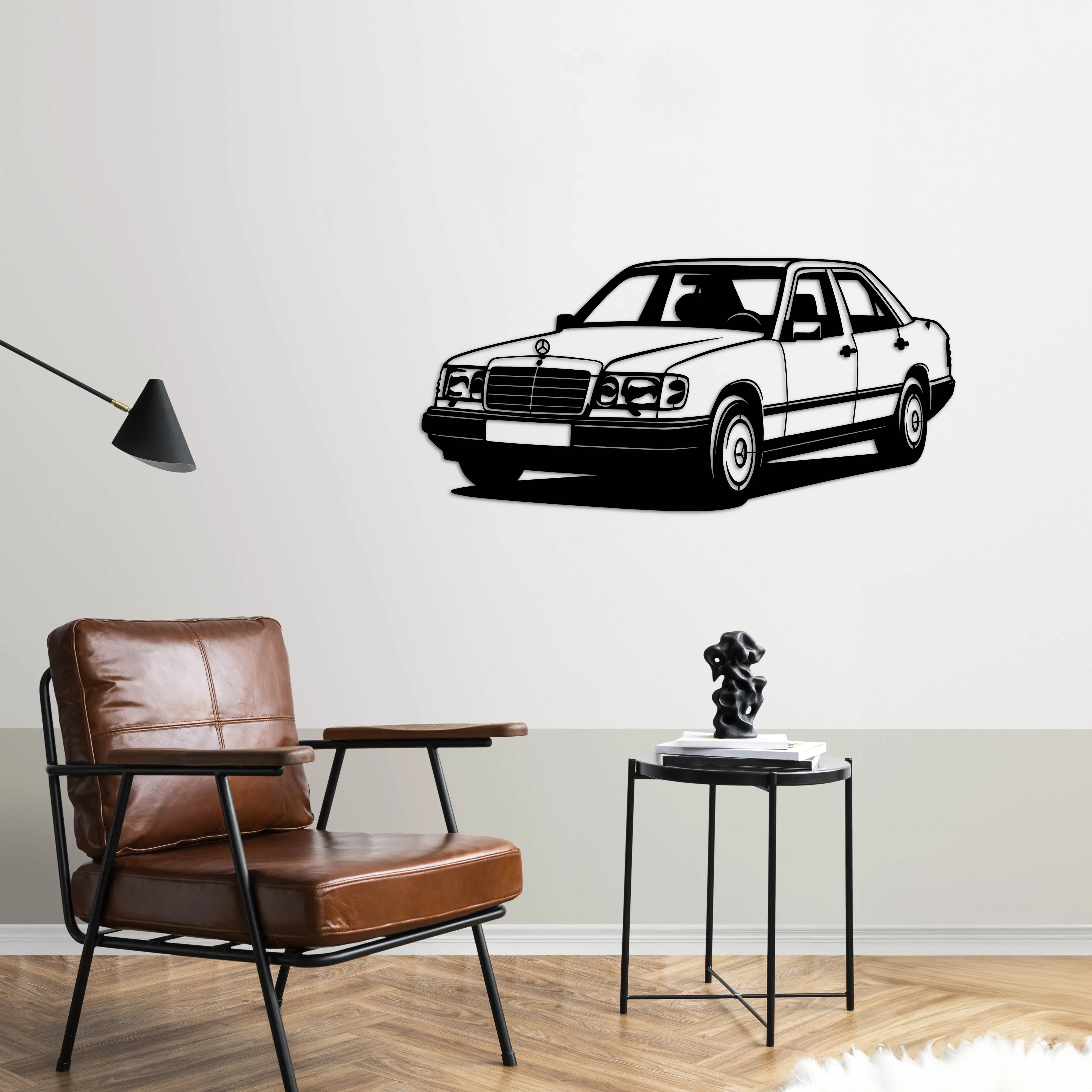 Mercedes-Benz 300E (W124) – Araba Metal Duvar Dekoru Laser Artique