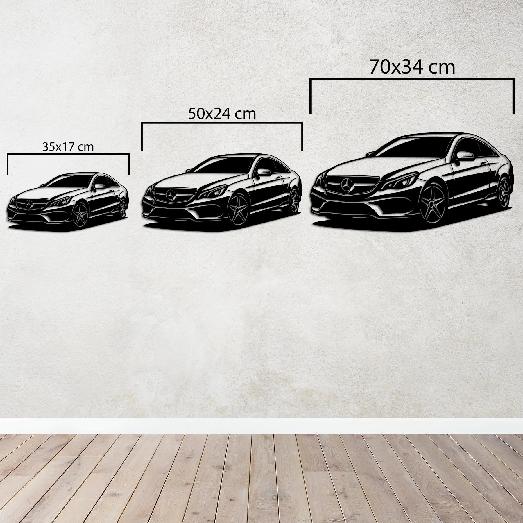 Mercedes-Benz E-Coupé – Araba Metal Duvar Dekoru Laser Artique