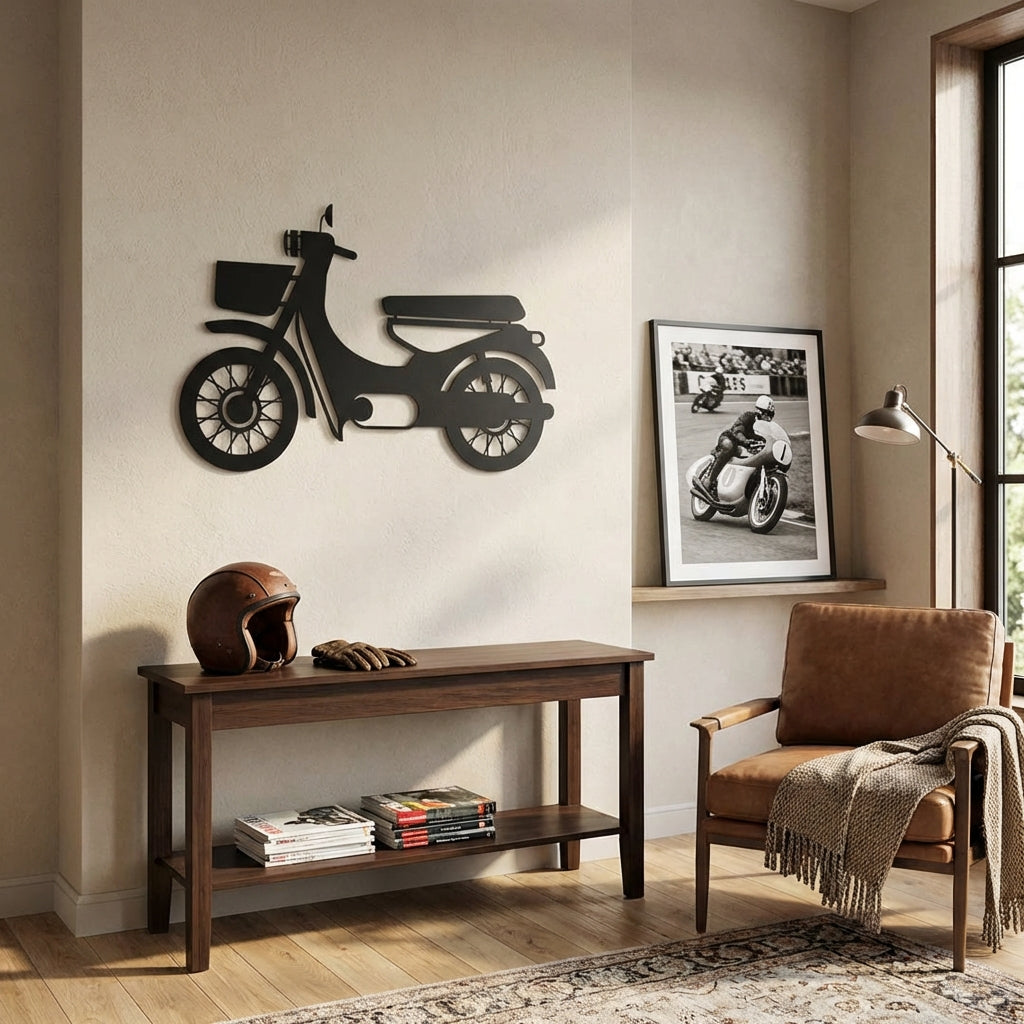 Retro Mobilet – Metal Motosiklet Duvar Dekoru