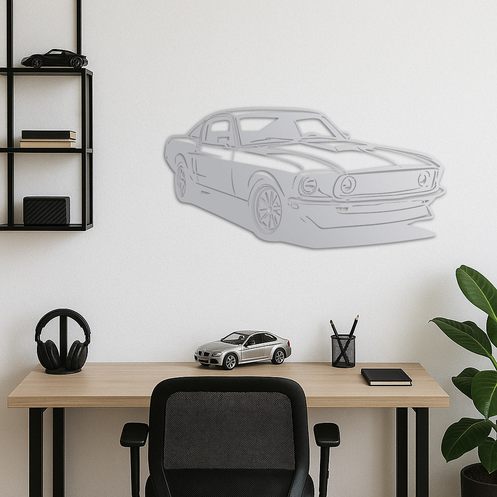 Ford Mustang Fastback – Araba Metal Duvar Dekoru Laser Artique