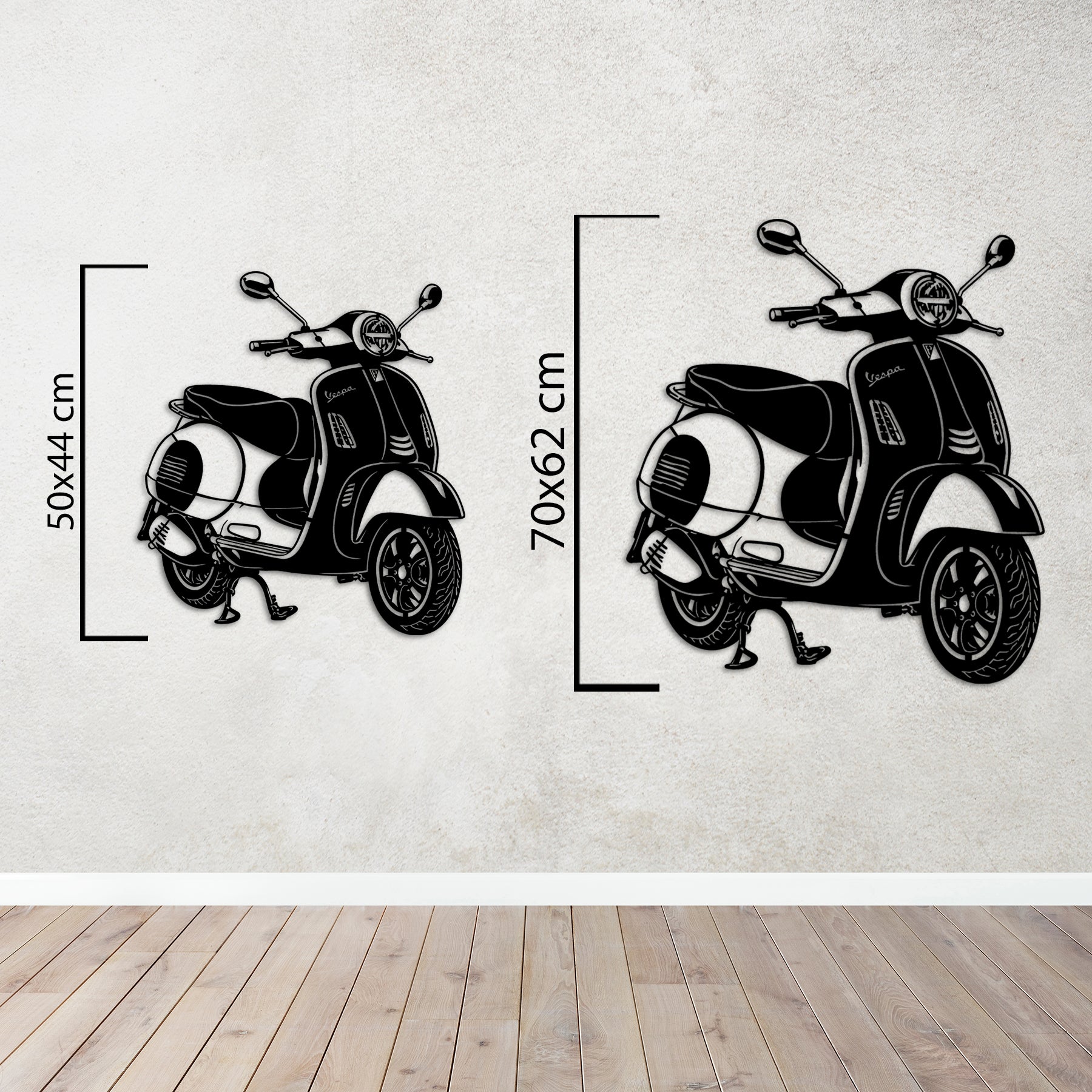 Klasik Vespa Scooter – Motosiklet Metal Duvar Dekoru