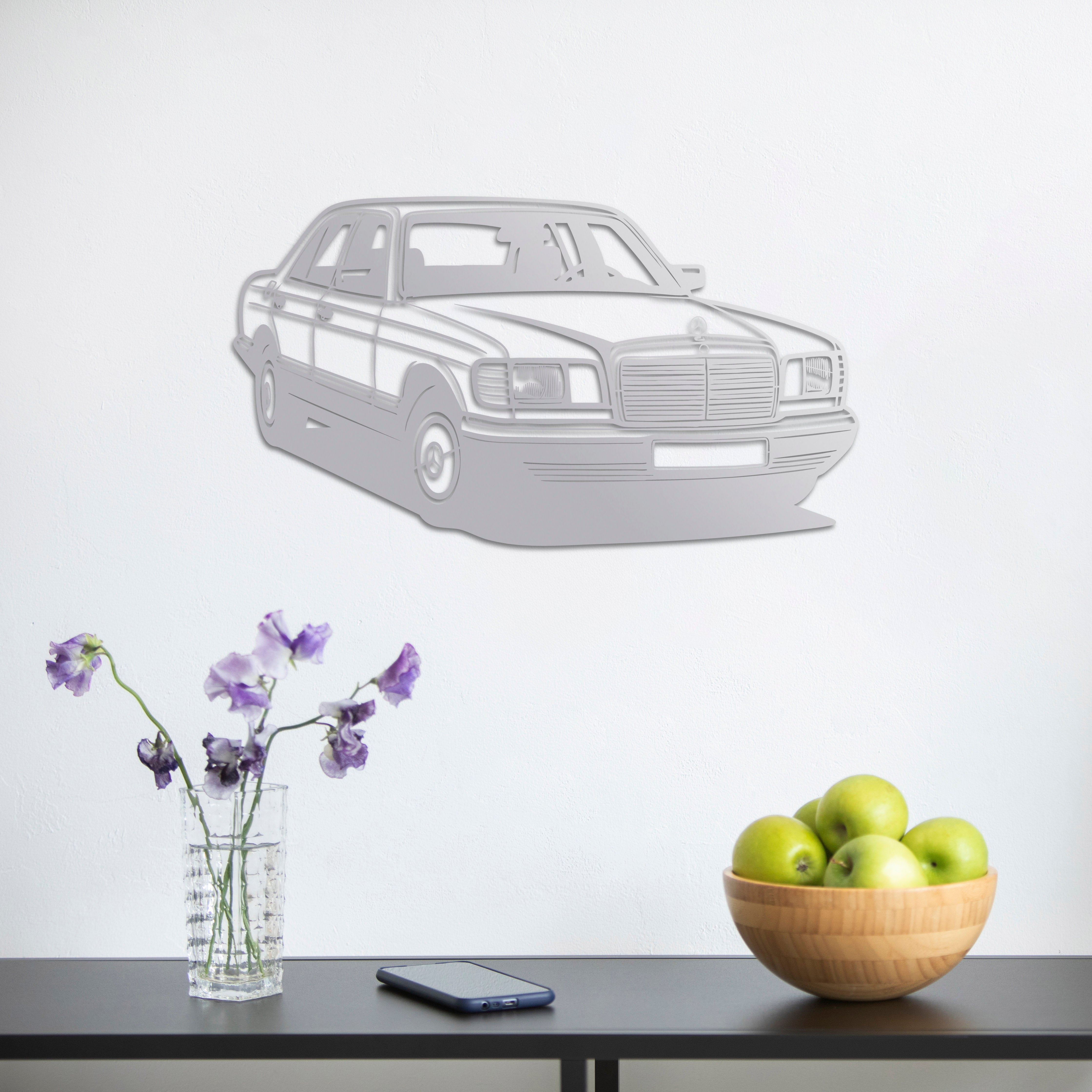 Mercedes-Benz W126 – Araba Metal Duvar Dekoru Laser Artique