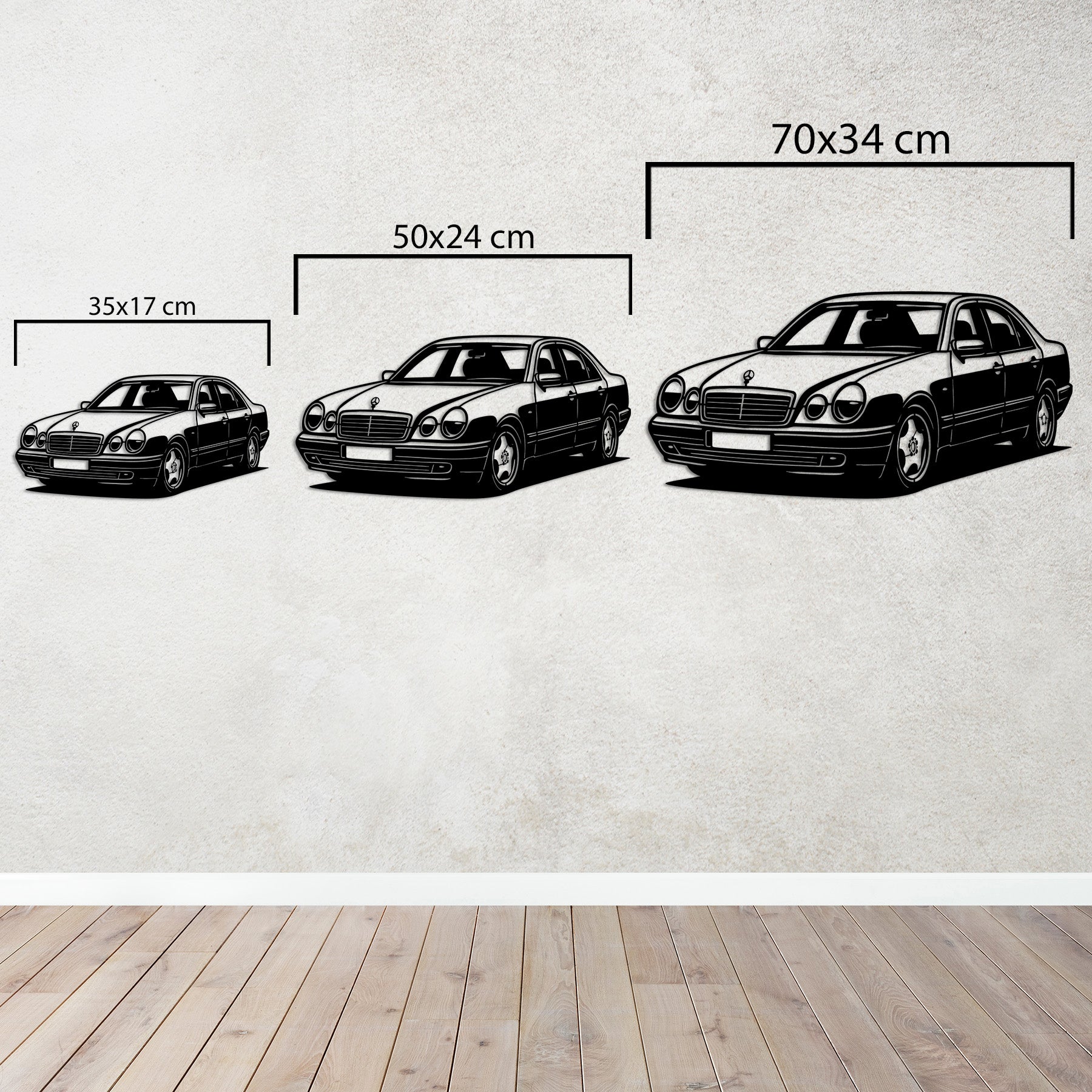 Mercedes W210 – Klasik E-Serisi Araba Metal Duvar Dekoru