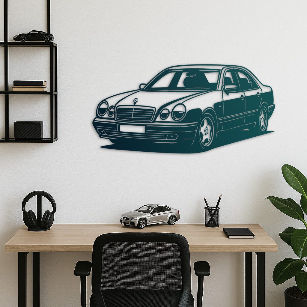 Mercedes W210 – Klasik E-Serisi Araba Metal Duvar Dekoru